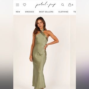 Olive Green Halter Maxi Dress size 6